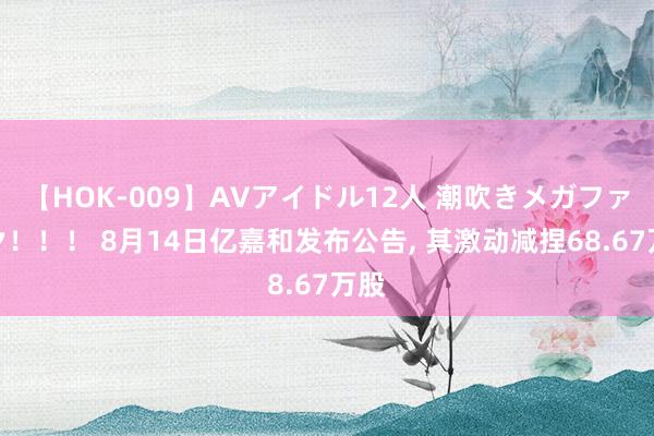 【HOK-009】AVアイドル12人 潮吹きメガファック!!! 8月14日亿嘉和发布公告, 其激动减捏68.67万股