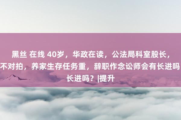 黑丝 在线 40岁，华政在读，公法局科室股长，和指令不对拍，养家生存任务重，辞职作念讼师会有长进吗？|提升