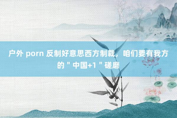 户外 porn 反制好意思西方制裁，咱们要有我方的＂中国+1＂磋磨