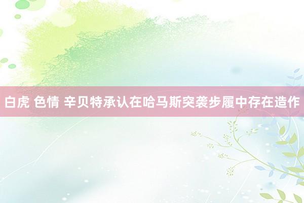 白虎 色情 辛贝特承认在哈马斯突袭步履中存在造作