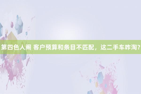 第四色人阁 客户预算和条目不匹配，这二手车咋淘？