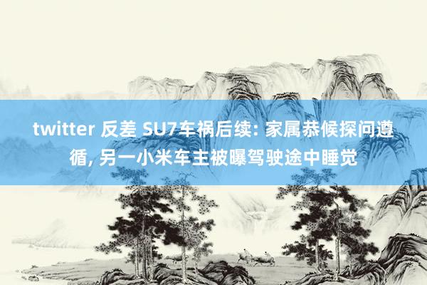 twitter 反差 SU7车祸后续: 家属恭候探问遵循， 另一小米车主被曝驾驶途中睡觉