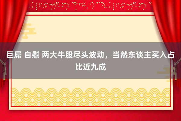 巨屌 自慰 两大牛股尽头波动，当然东谈主买入占比近九成